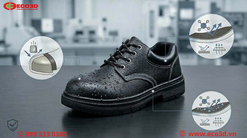 Giày bảo hộ bằng da có thấm nước không?